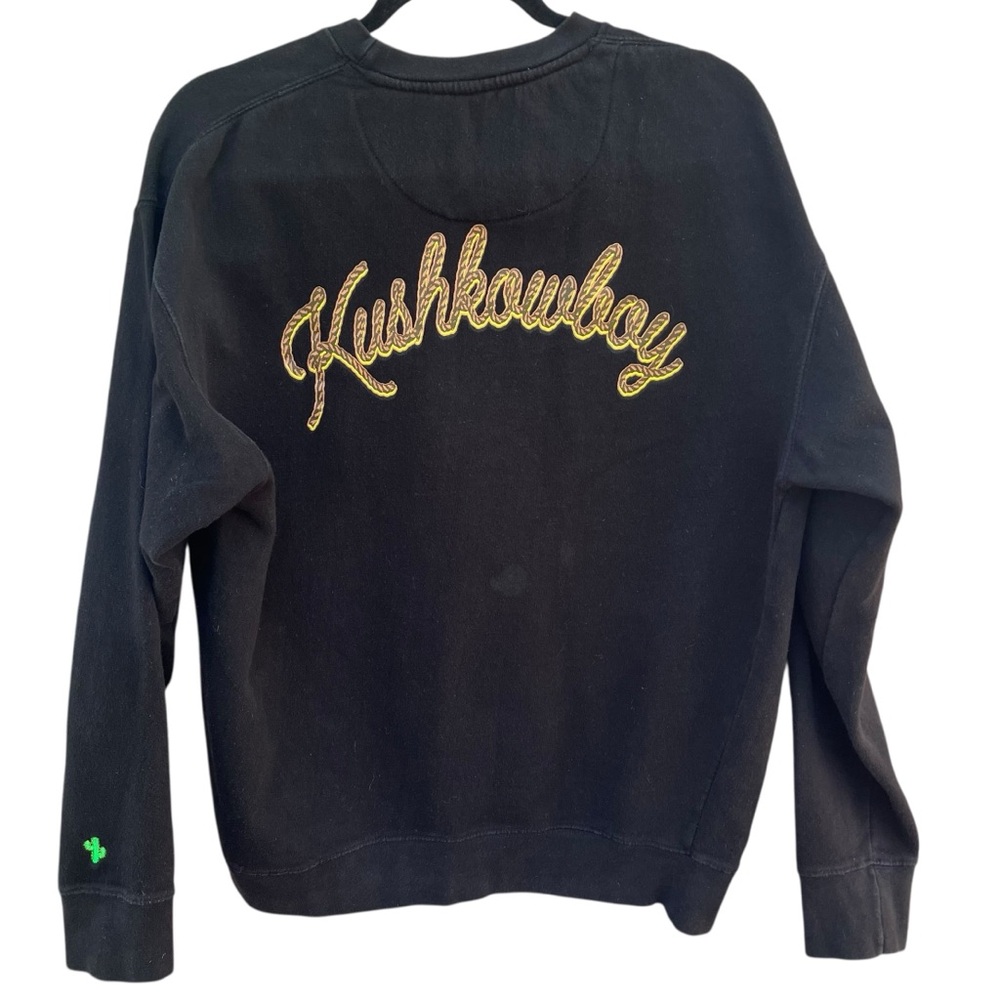 Hurley Men's Lg KushKowboy Black Graphic Crewneck Sweatshirt
